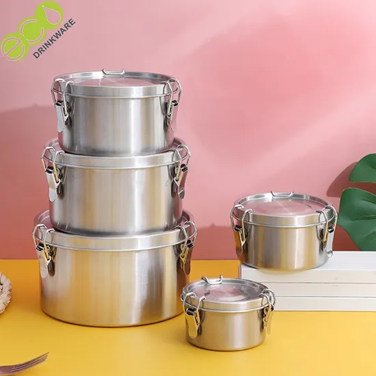 Round Stainless Steel Lunch Box Container for Adults - Eco Drinkware